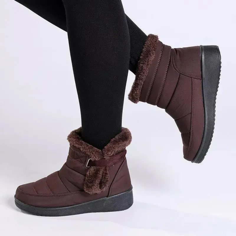 Franco Rossi Ladies Nylon Boots - Chocolate - Image 5