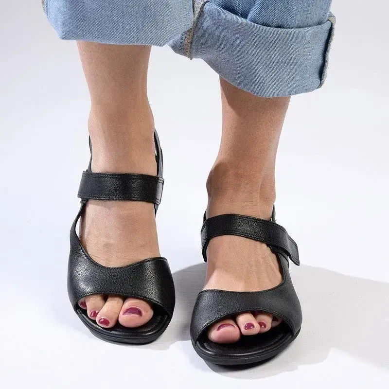 Froggie Ella 2 Leather Comfort Sandal - Black - Image 5