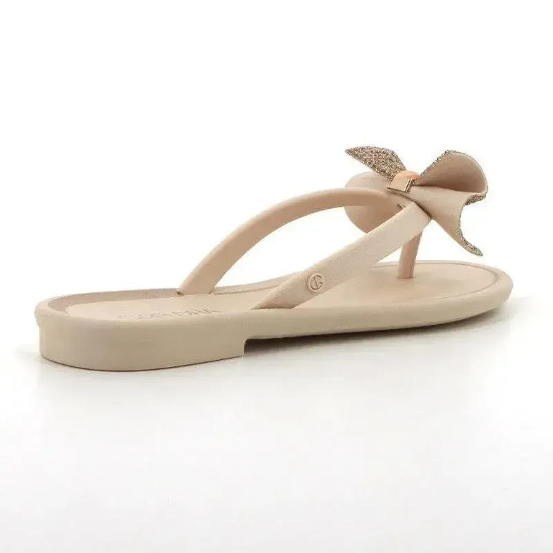 Grendha Thong With Bow Sandals - Off White - Image 3