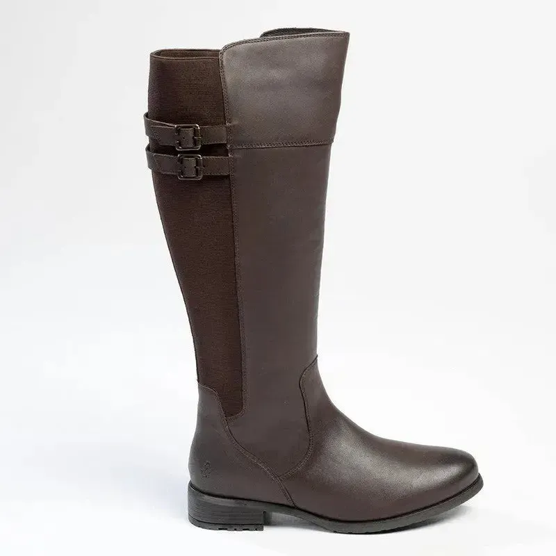 Hush Puppies Arla Leather Rider Boot - Chocolate - Image 3