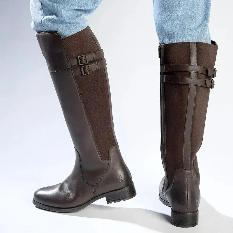 Hush Puppies Arla Leather Rider Boot - Chocolate - Image 5