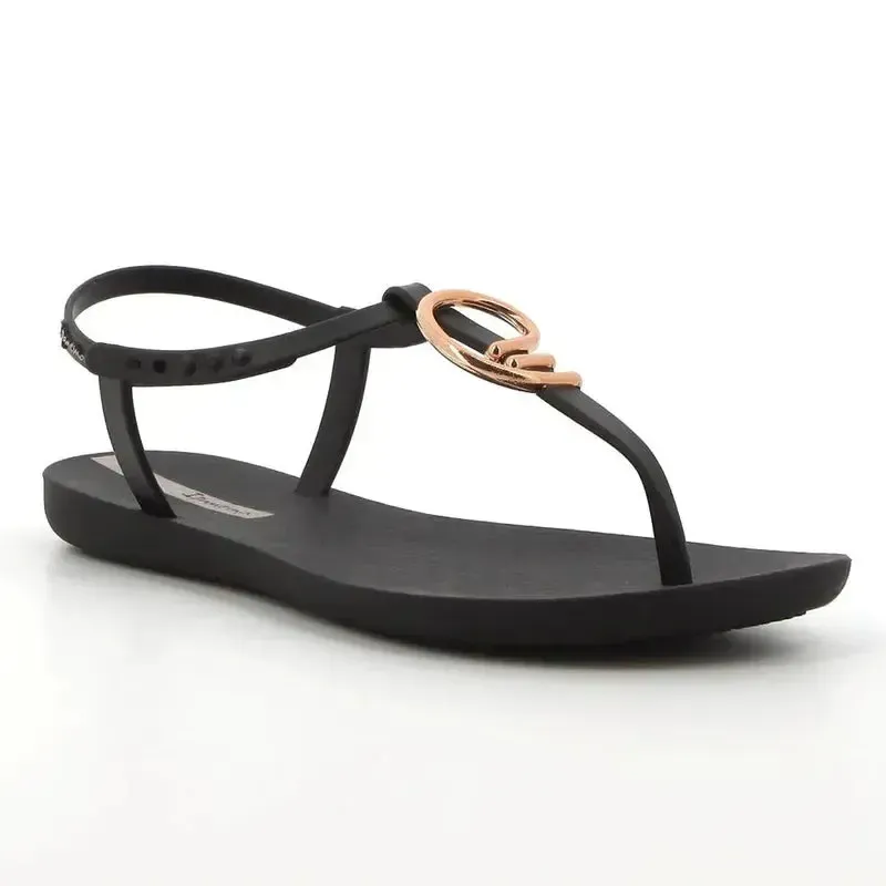 Ipanema Trim Sandal With Slingback - Black/Gold/Pink - Image 3