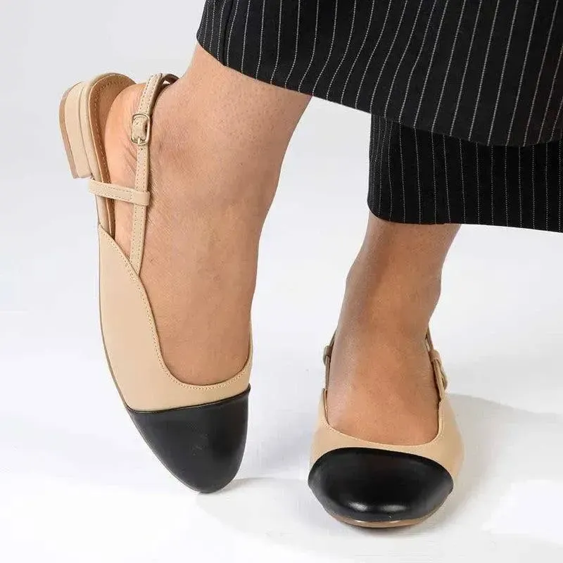 Madison Bluma 3 Low Toe Cap Slingback Pump - Black / Nude - Image 5