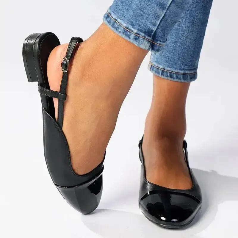 Madison Bluma 3 Toe Cap Slingback Pump - Black - Image 5