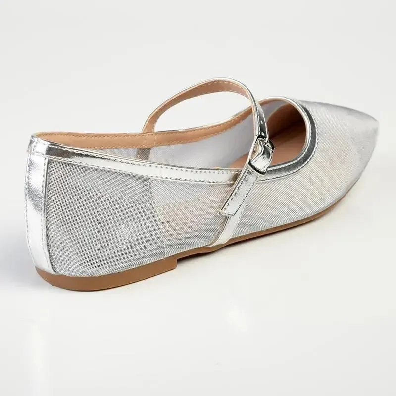 Madison Jackie Mesh Pump - Silver - Image 4