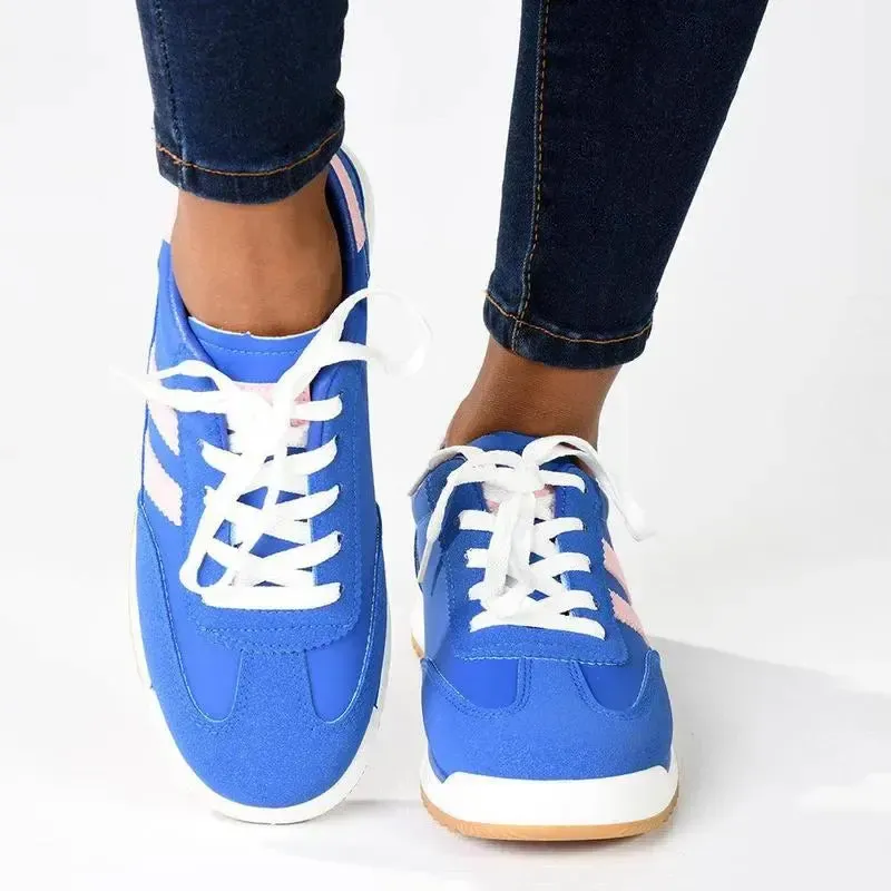 Madison Kel Ladies Fashion Sneaker - Blue / Pink - Image 5