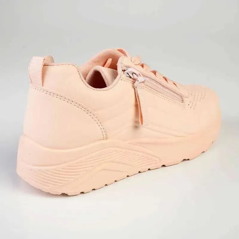 Madison Ladies Side Zip Detailed Sneaker - Pink - Image 4
