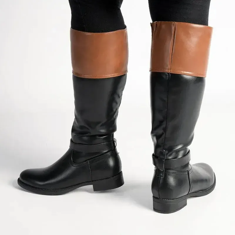 Madison Vienna Two Tone Rider Boot - Black/Tan - Image 6