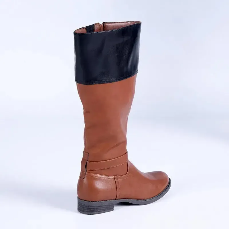 Madison Vienna Two Tone Rider Boot - Tan/Black - Image 4
