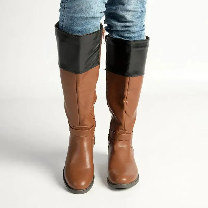 Madison Vienna Two Tone Rider Boot - Tan/Black - Image 5