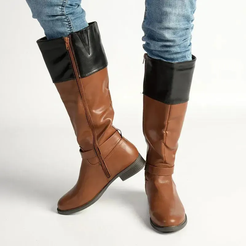 Madison Vienna Two Tone Rider Boot - Tan/Black - Image 6