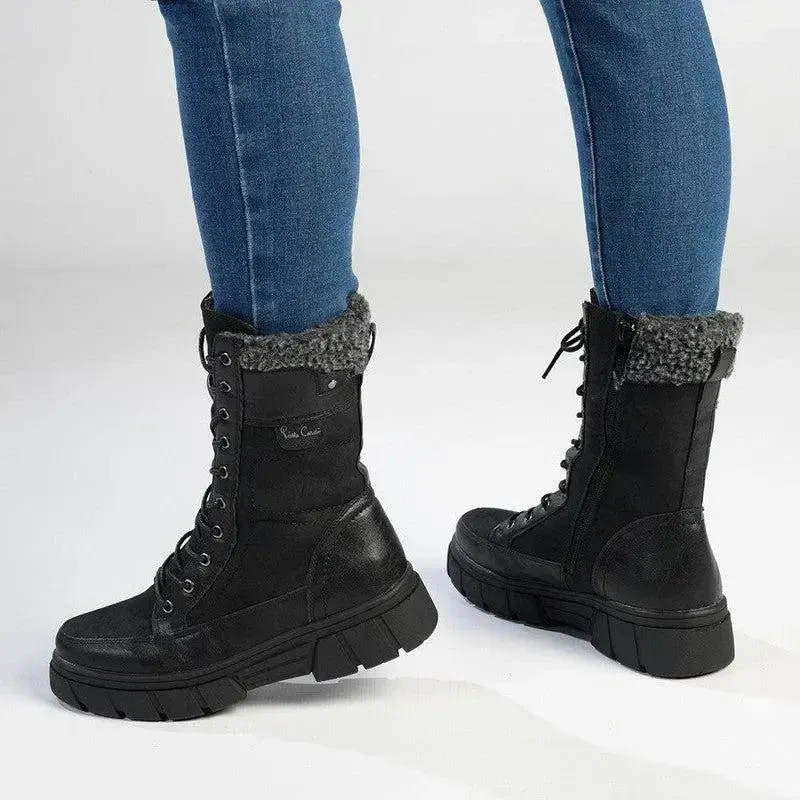Pierre Cardin June Fur Boot - Black - Image 5