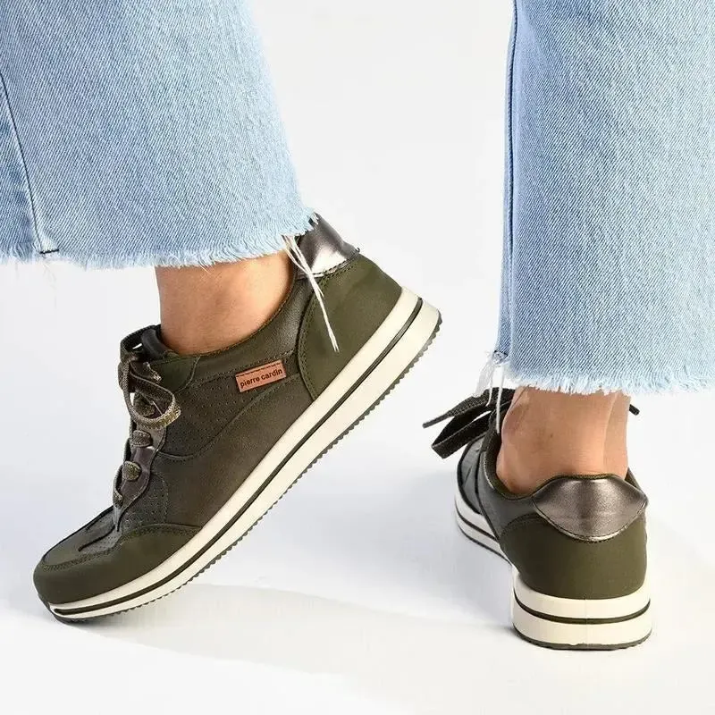 Pierre Cardin Lace Up Sneaker - Olive - Image 6