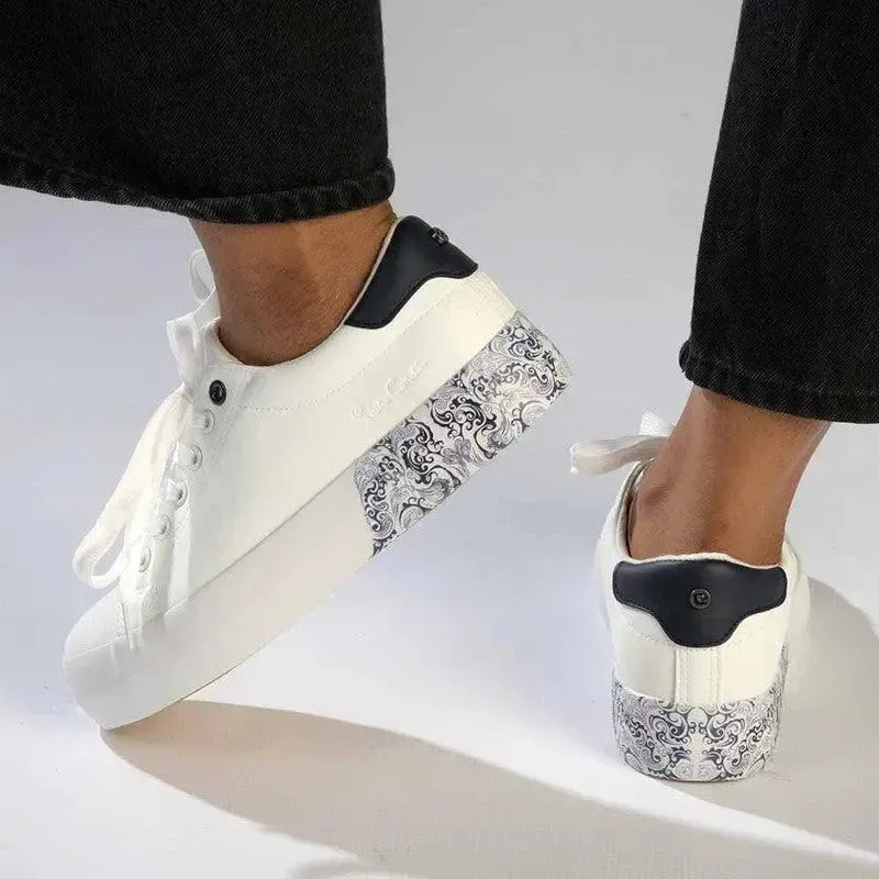 Pierre Cardin Paisley 2 Sneaker - White/Navy - Image 5